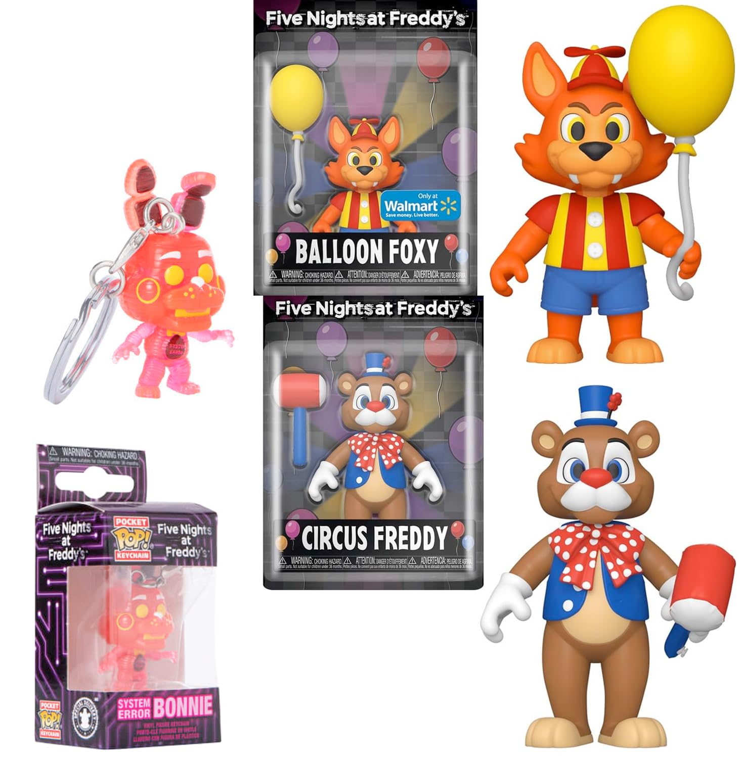 Exclusive Five Nights at Freddy's Livewire Trap Mini Figure Set - Foxy, Fred Circus Character & Pop! Hanger Bonnie Collectibles (3-Piece Bundle) | Perfect for Horror Game Fans, Collectors & FNAF Themed Parties