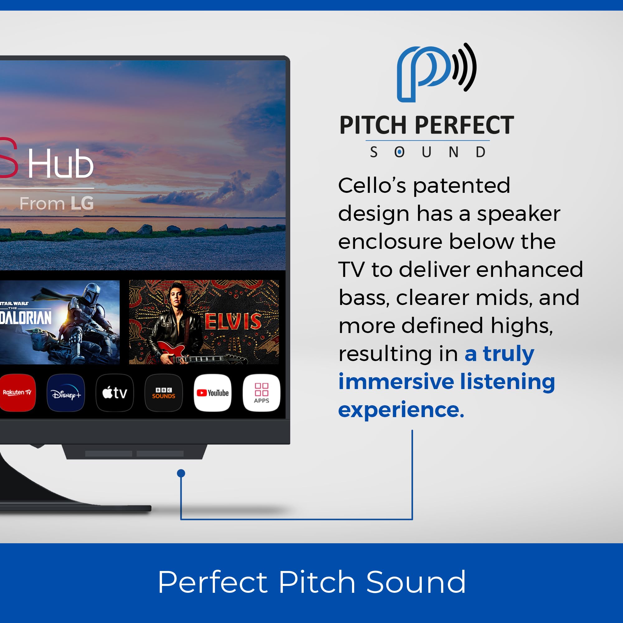 Cello C1924WSF 19 Inch 12V Smart Frameless TV with Built-in DVD Player | WebOS | Freeview Play | Bluetooth | Netflix | HD Display | Perfect for Motorhomes, Caravans & Small Spaces | UK Made | Enjoy Movies & Shows on the Go