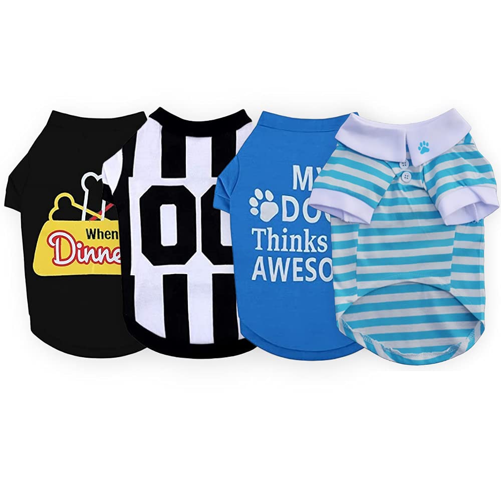 Small Dog Clothes for Boys - Summer Plaid Polo T-Shirts for Puppies & Medium Male Dogs | Cute Pet Outfits for Walks, Parties & Outdoor Adventures