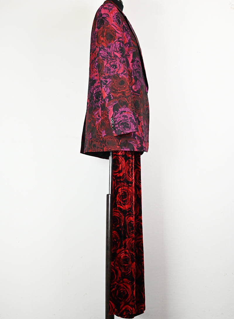 Dries Van Noten Floral Print Dress with Red Roses - Size 40 | Elegant Women's Fashion for Parties & Special Occasions