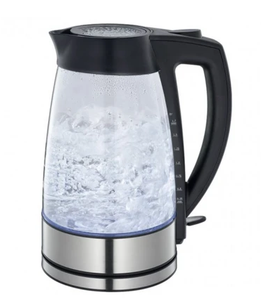 Cilio 1.7L Glass Water Kettle - Stovetop & Electric Tea Kettle with Ergonomic Handle - Perfect for Boiling Water, Making Tea, Coffee & Hot Beverages at Home or Office