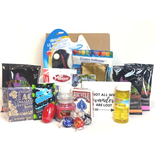 Social Distancing Survival Kit - Fun Activities for Kids, Self Care Essentials & Party Supplies | Perfect Gift Box for Family & Friends | Ideal for Quarantine, Staycations & Virtual Gatherings
