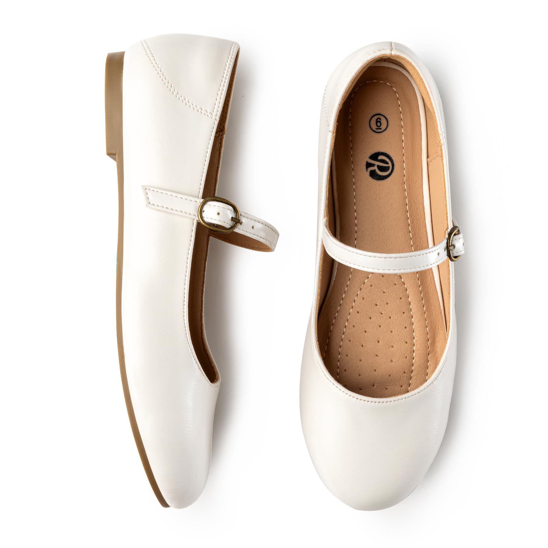 Rekayla Women's Mary Jane Flats - Comfortable Round Toe Slip-On Ballet Shoes for Work, Office & Dressy Occasions