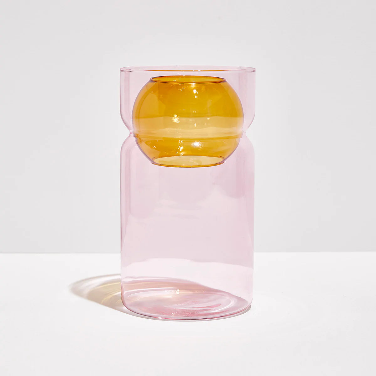 Elegant Balance Vase in Pink and Amber - Perfect for Home Decor, Wedding Centerpieces & Boho Chic Interiors