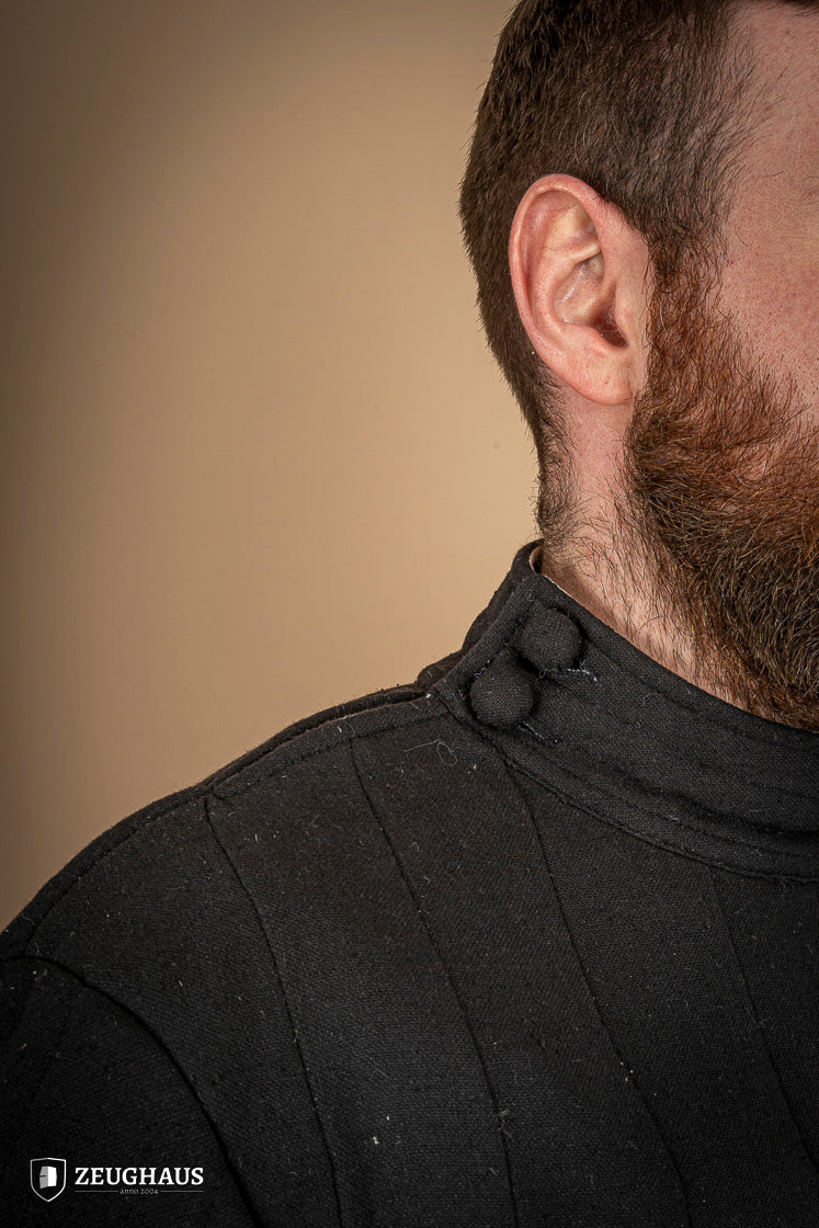 Medieval Infantry Gambeson Black - Historical Armor for LARP, Cosplay & Reenactment | Perfect for Renaissance Fairs & Battle Events