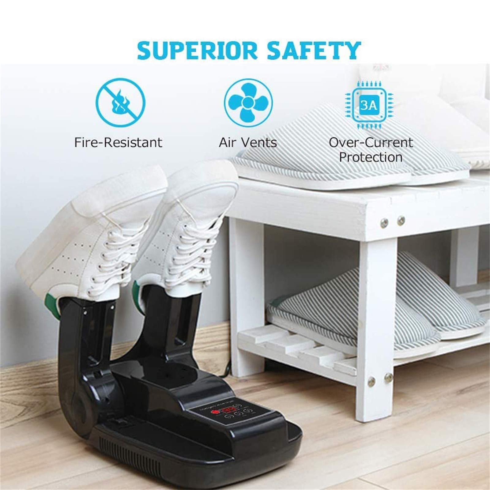 Portable Boot Dryer & Shoe Warmer with Adjustable Rack - Fast Drying for Shoes, Boots, Gloves, Hats & Socks | Folding Design with Timer & Heat Blower | Perfect for Skiing, Hiking, Snowboarding & Winter Sports