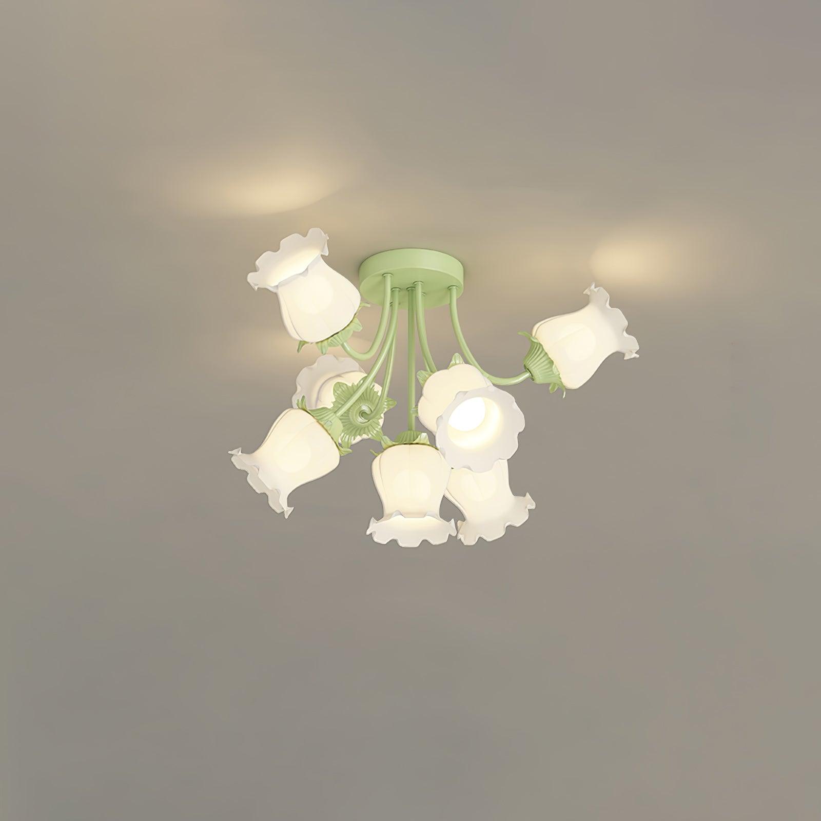 Modern Floral Ceiling Light Fixture - Elegant Garden Flower Chandelier for Living Room, Bedroom, or Dining Room Decor