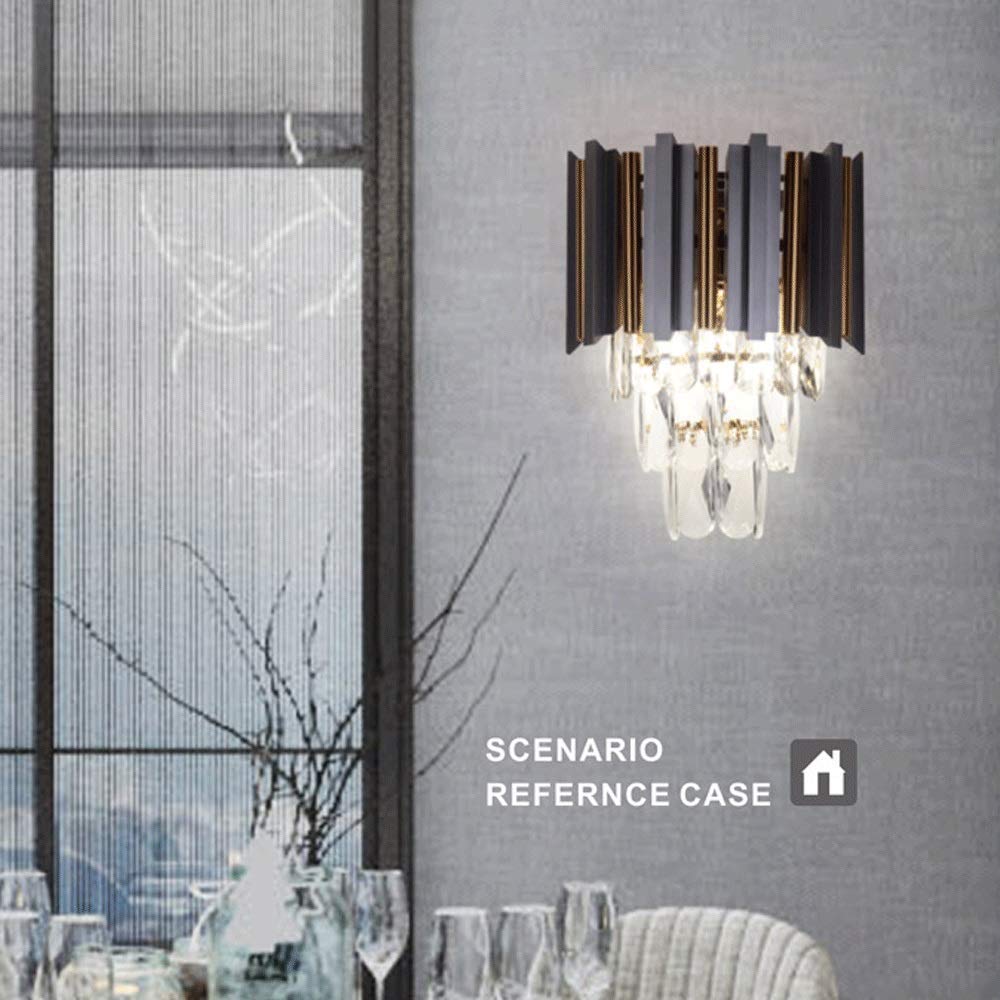 Modern Crystal Wall Sconce - 3-Tier Flush Mount Wall Light with Metal Frame & Crystal Lampshade (22cm Diameter) - Easy Installation for Bedroom, Living Room, Hallway & Bedside Decor - Perfect for Ambient Lighting, Romantic Settings & Home Interior Accents