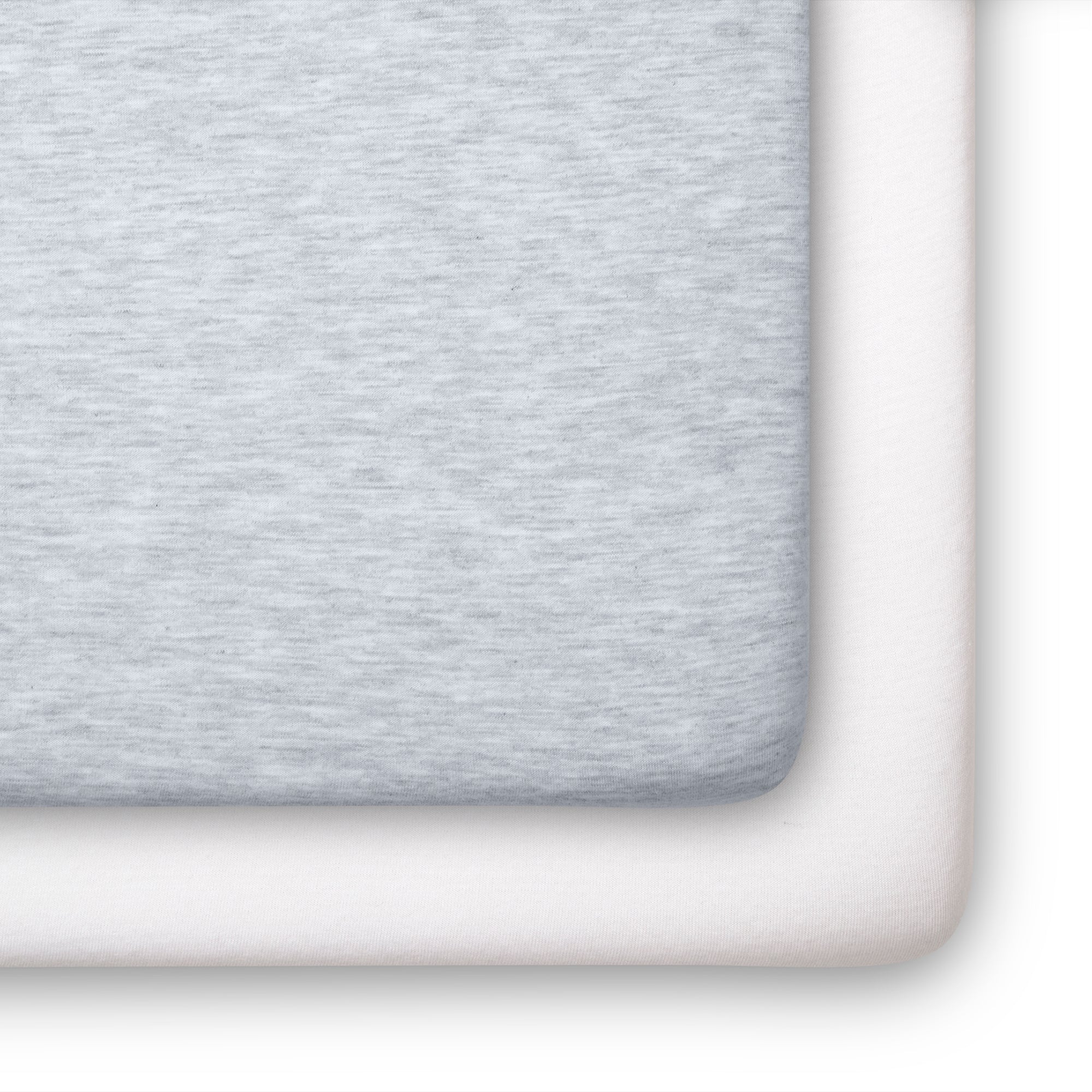 Soft & Breathable Fitted Crib Sheets 2-Pack - White & Heather Grey - Perfect for Nursery, Baby Crib & Toddler Bed