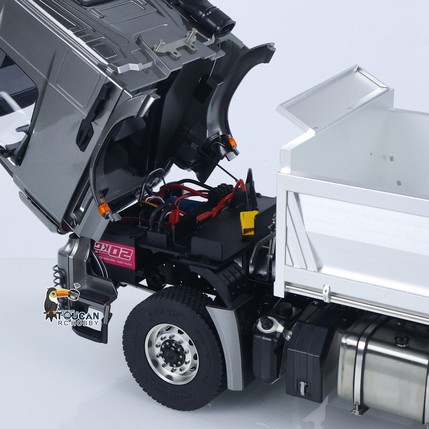 1/14 Scale Metal Chassis RC Hydraulic Dumper Truck - 2-Speed Remote Control Tipper Car with 3 Axles (No Lock Differential) | Fast Free Shipping | Radio Controlled Construction Vehicle for Kids & Adults | Perfect for Construction Site Play & Hobby Racing