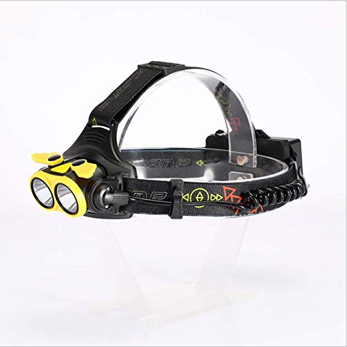 Rechargeable Headlamp with Dual LED Beams & Red Warning Light - High Brightness Hands-Free Flashlight for Camping, Hiking, Emergency, and Outdoor Adventures