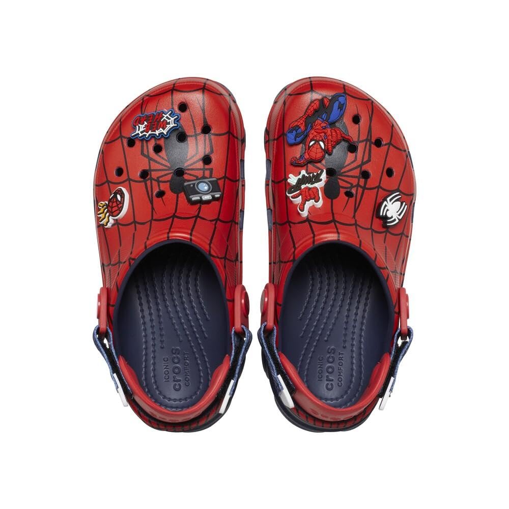 Crocs Unisex-Child Classic All-Terrain Spiderman Clogs | Lightweight Water Shoes for Kids | Perfect for Beach, Pool, and Outdoor Play