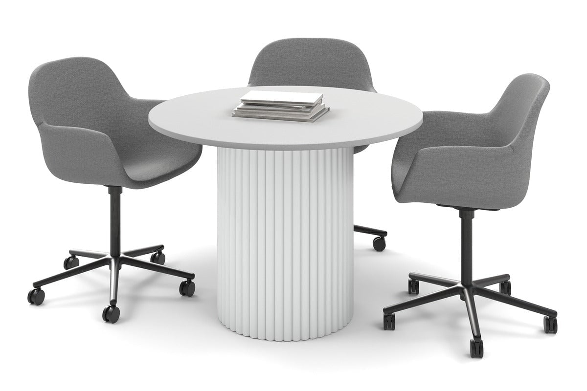 Baobab Circular Base Meeting Round Table - 31.5 Inch (800mm) Dining Table for Conference Rooms, Offices & Home Use
