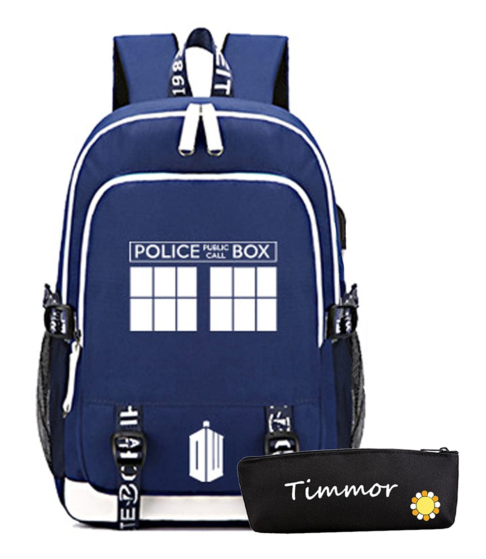 TIMMOR MAGIC Dr Laptop Backpack with USB Charging Port - Waterproof School Backpack for College, High School & Work - Durable Bookbag for Women & Men (Blue) - Perfect for Commuting, Travel & Daily Use