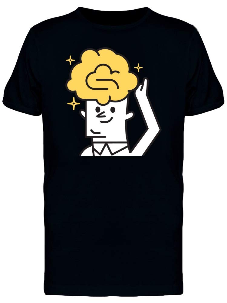 Yellow Smart Brain Tee for Men - Funny & Creative Graphic T-Shirt - Perfect for Casual Wear, Gifts & Brain Teaser Enthusiasts