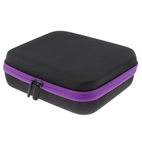 GAH 30 Bottles Essential Oil Carry Case - Durable 5ML to 15ML Storage Organizer Box with Zipper (Purple) - Perfect for Aromatherapy, Travel & Home Organization