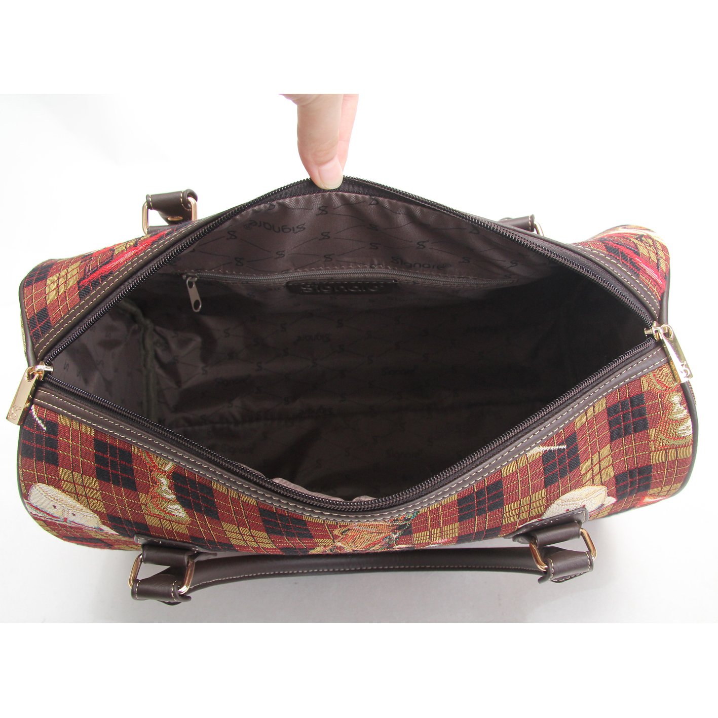 Signare Women's Brown Fashion Canvas Tapestry Travel Weekend Overnight Bag - Golf Design (TRAV-Golf) | Perfect for Gym, Beach Trips & Weekend Getaways