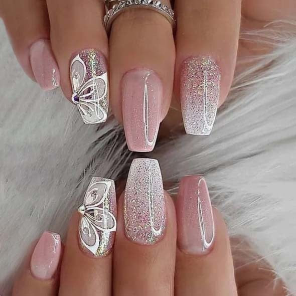 1 Kit Purple Gradient Ramp Long Square Ballerina Press On Nails with Rhinestones - Luxury DIY Fake Nails for Home Manicure, Parties & Special Occasions