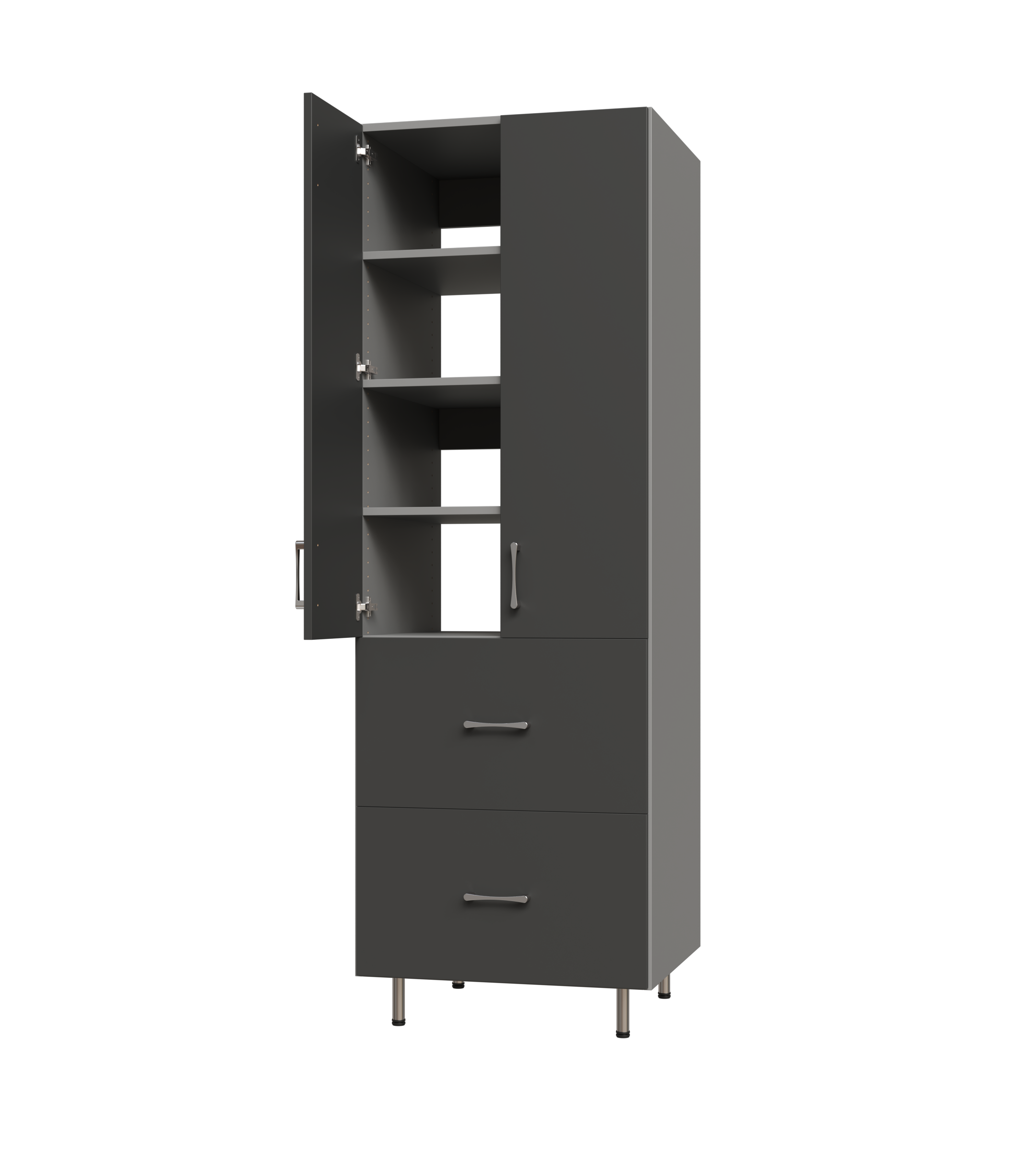 Garage Overhead Storage Cabinet - 2 Drawer Tall Shelf Tower Organizer for Tools, Sports Gear & Home Supplies | Space-Saving Garage Organization Solution