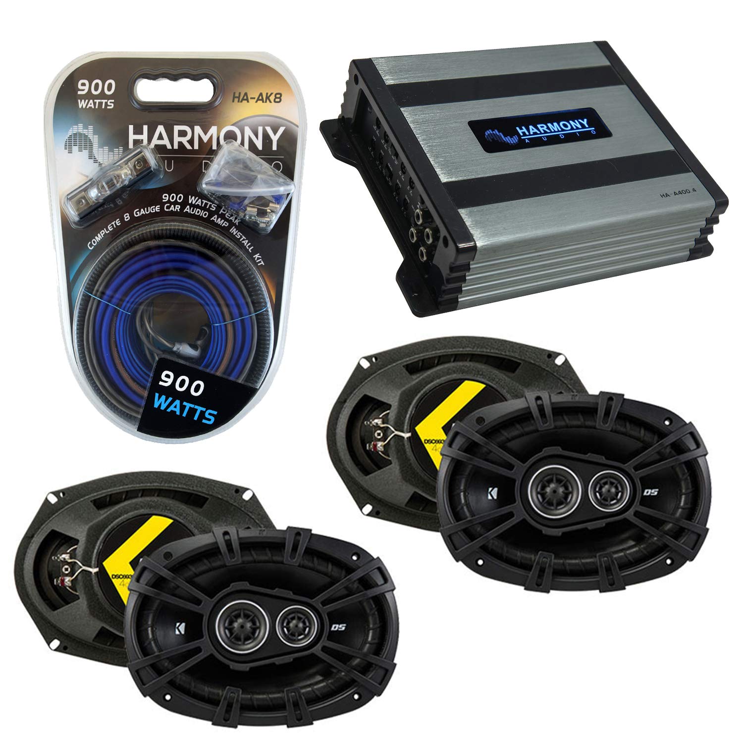 **Harmony Audio Speaker Bundle for Dodge Charger 2005-2010 - 2 DSC693 & HA-A400.4 Kicker Replacement - Perfect for Car Audio Upgrades & Enhanced Sound Quality**