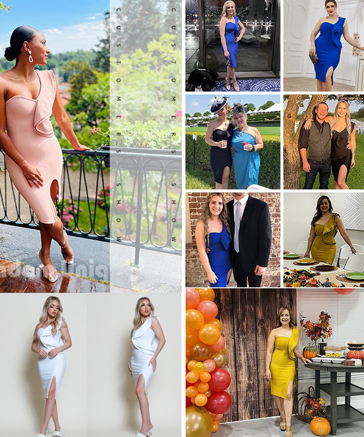 Elegant One Shoulder Bandage Dress for Women - Sleeveless Side Split Club & Cocktail Party Dress | Perfect for Wedding Guest, Night Out, Date Night & Special Occasions
