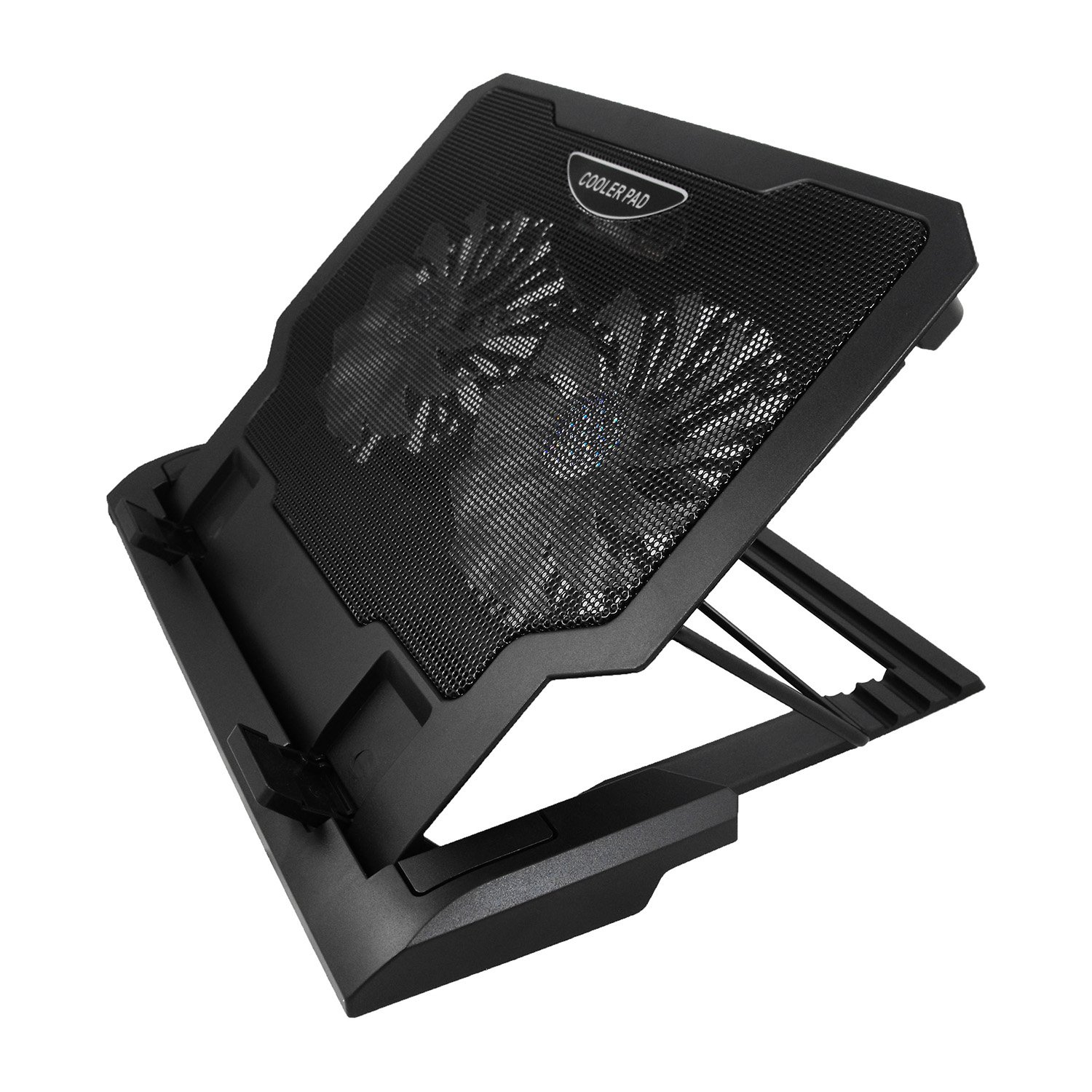 AABCOOLING NC65 Laptop Cooling Pad with 2 Quiet Fans, Adjustable Tilt & Blue LED Light - Portable Laptop Cooler for Gaming, Office & Home Use - Compatible with 15.6