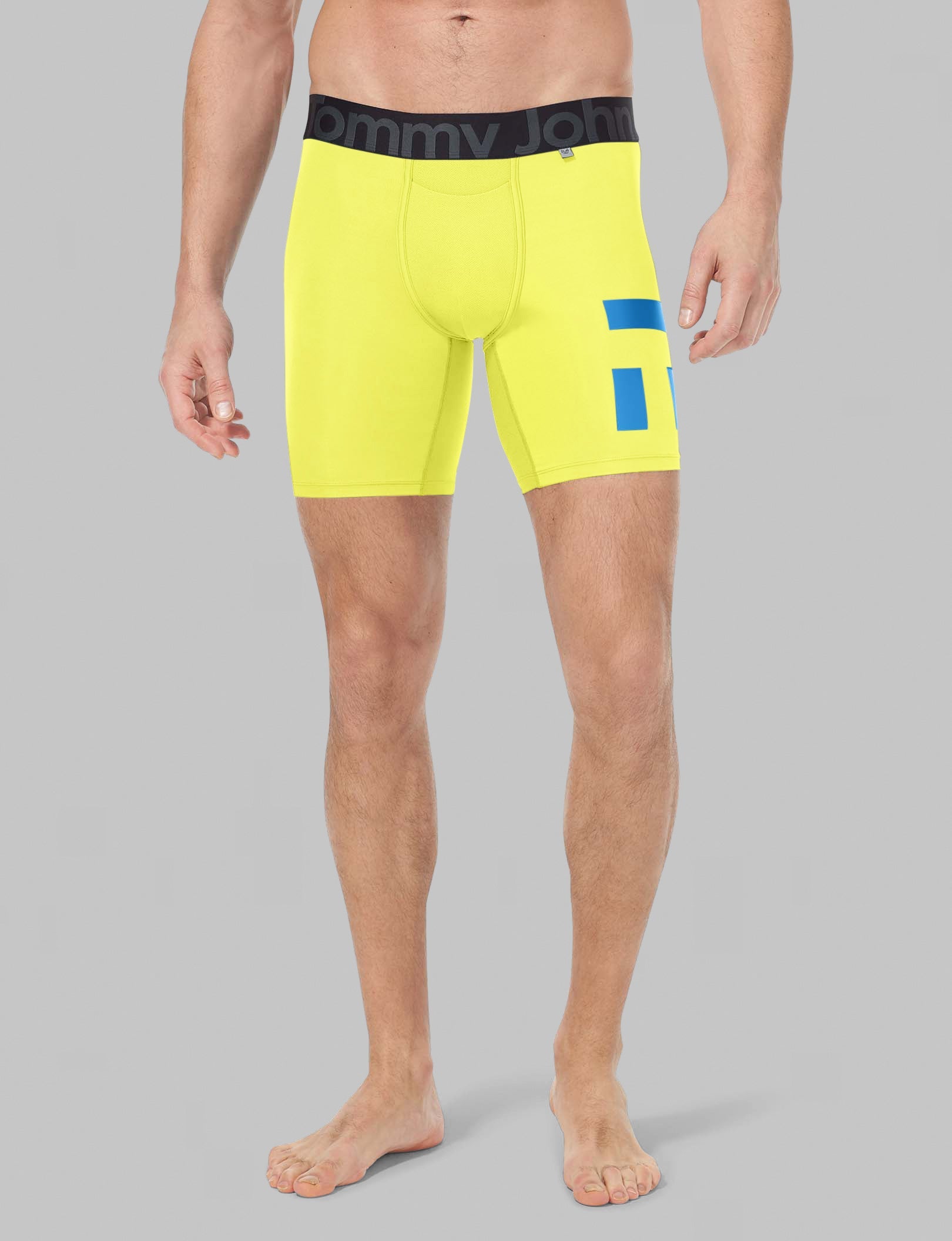 360 Sport Mid Length Boxer Briefs - 6 Pack Men's Breathable Moisture Wicking Underwear for Running, Gym & Active Lifestyle | Comfortable Stretch Fabric with Support Pouch