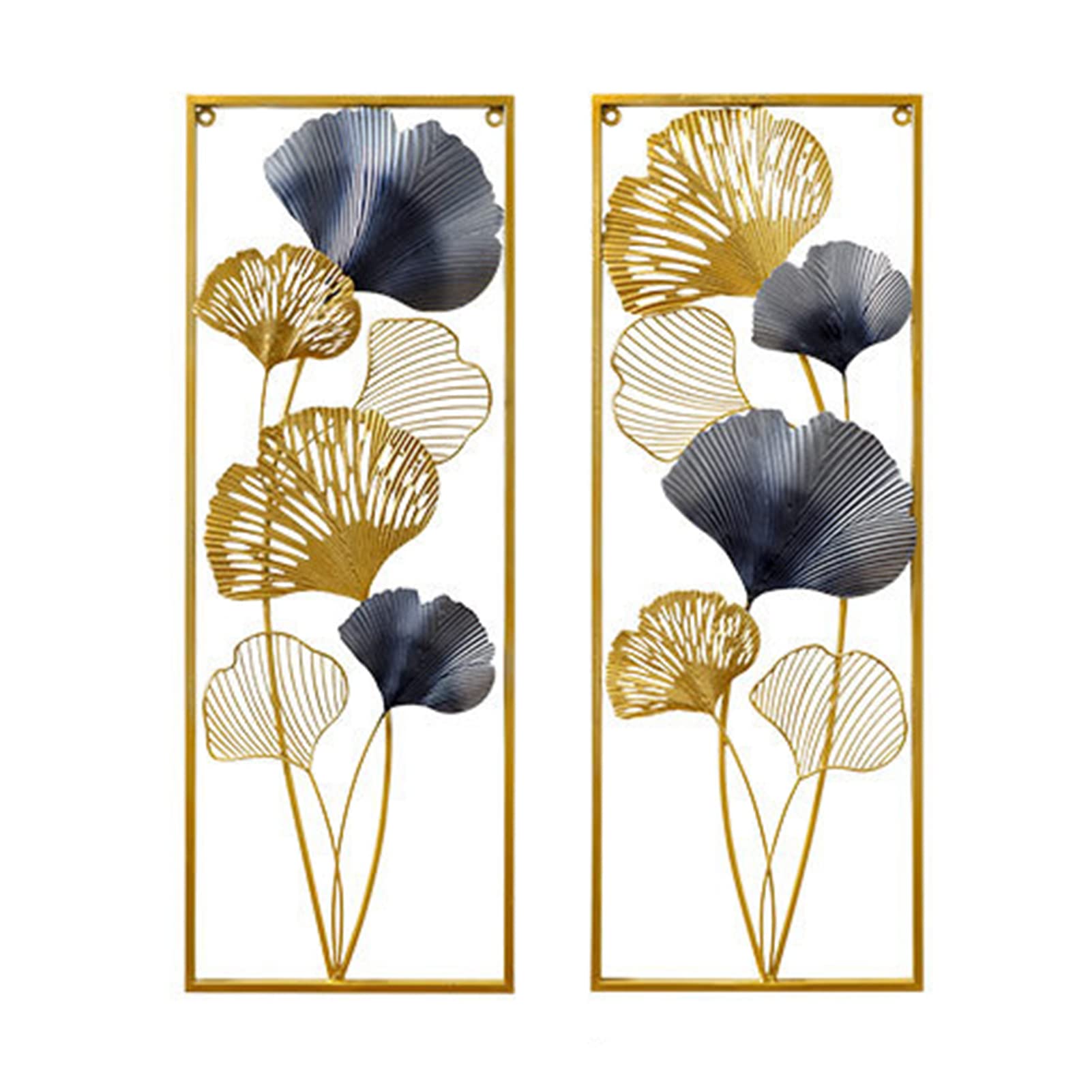 LAIDEPA Handmade Ginkgo Leaf Metal Wall Art - Elegant Iron Sculpture for Home Decor, Bedroom, Office & Bathroom - 33.5x12.2 Inch Wall Hanging Ornament (Perfect for Bohemian, Farmhouse & Modern Interior Design)