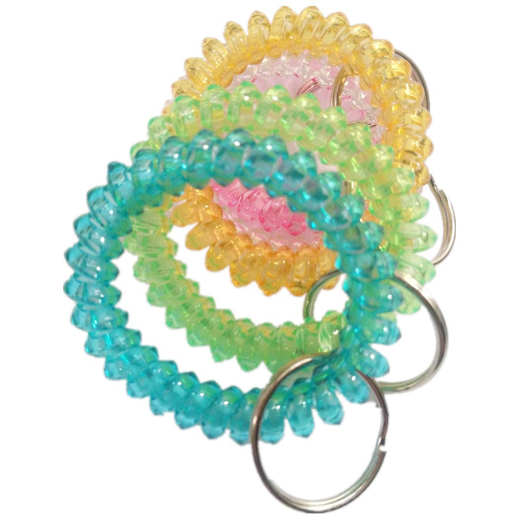 Durable Spiral Wristband Keychain - Pack of 5, Spring Coil Bracelet for Keys & Wristbands | Perfect for Gym, Home Organization & Outdoor Activities