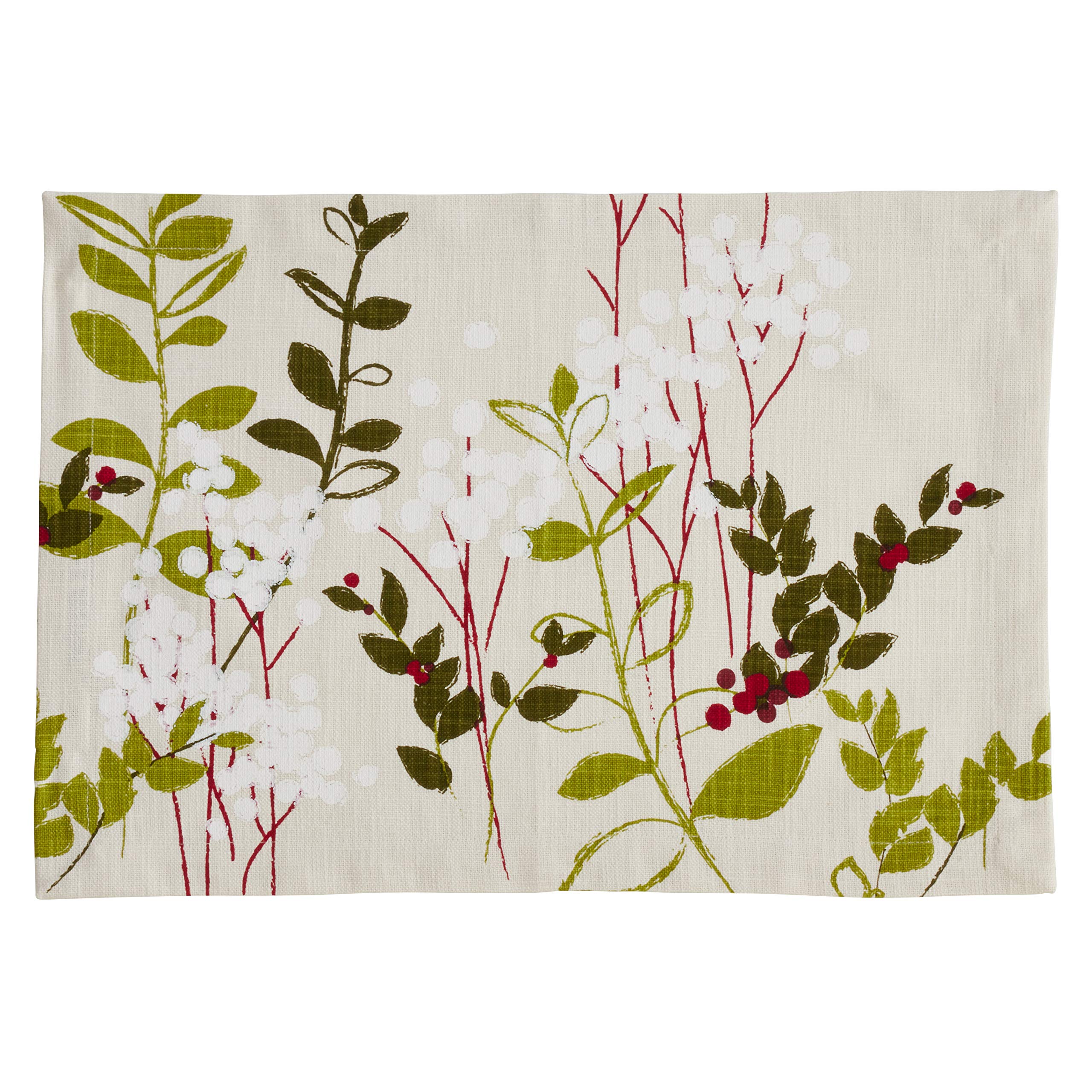 Holiday Botanical Print Placemats Set of 4 - Waterproof & Washable Table Mats for Christmas, Thanksgiving, and Seasonal Dining Decor - Perfect for Holiday Parties, Family Gatherings, and Festive Home Decor