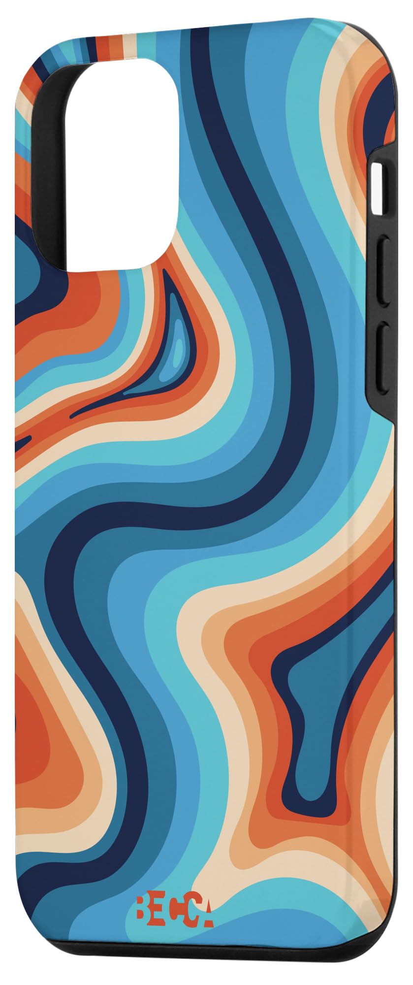 iPhone 12 Mini Retro Groovy Liquid Swirl Case - 70s 80s Psychedelic Design, Durable Protection for Everyday Use, Perfect for Music Festivals & Vintage Enthusiasts