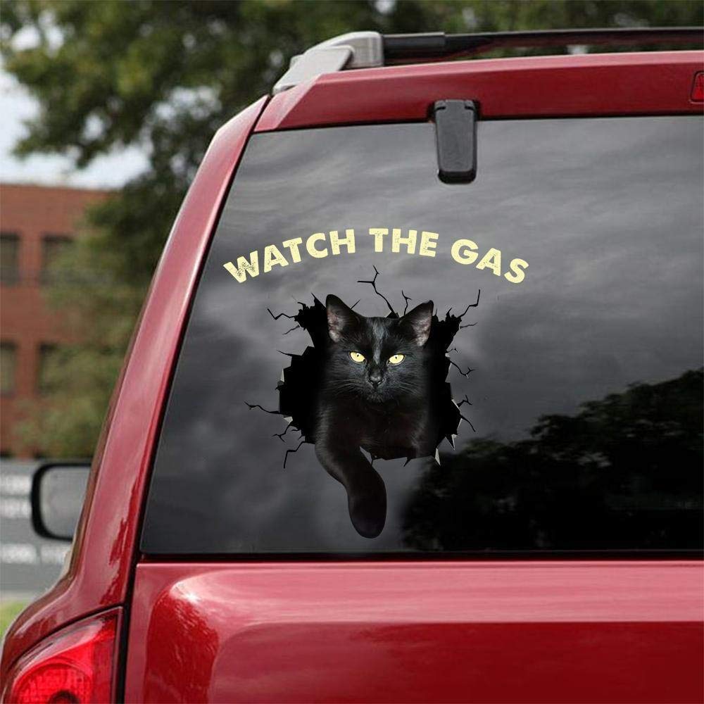 Black Cat Car Decals - Pack of 2 Vinyl Stickers for Windows & Walls (12