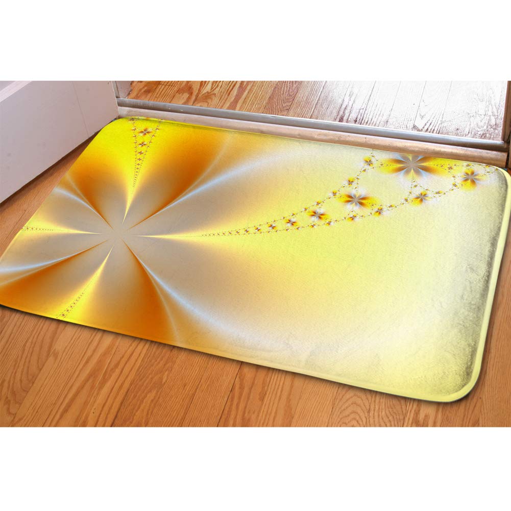 Non-Slip Yellow Kitchen Floor Mat - Soft Flannel Bathroom Rug, Holiday Welcome Mat for Home Decor - Perfect for Kitchen, Bathroom, Entryway & High-Traffic Areas