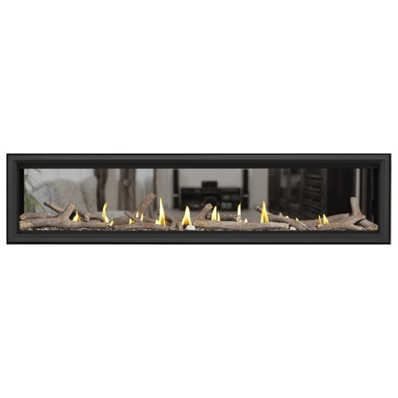 Napoleon Vector 74 See-Through Linear Direct Vent Gas Fireplace - LV74N2 | Modern Home Heating Solution for Living Rooms & Patios