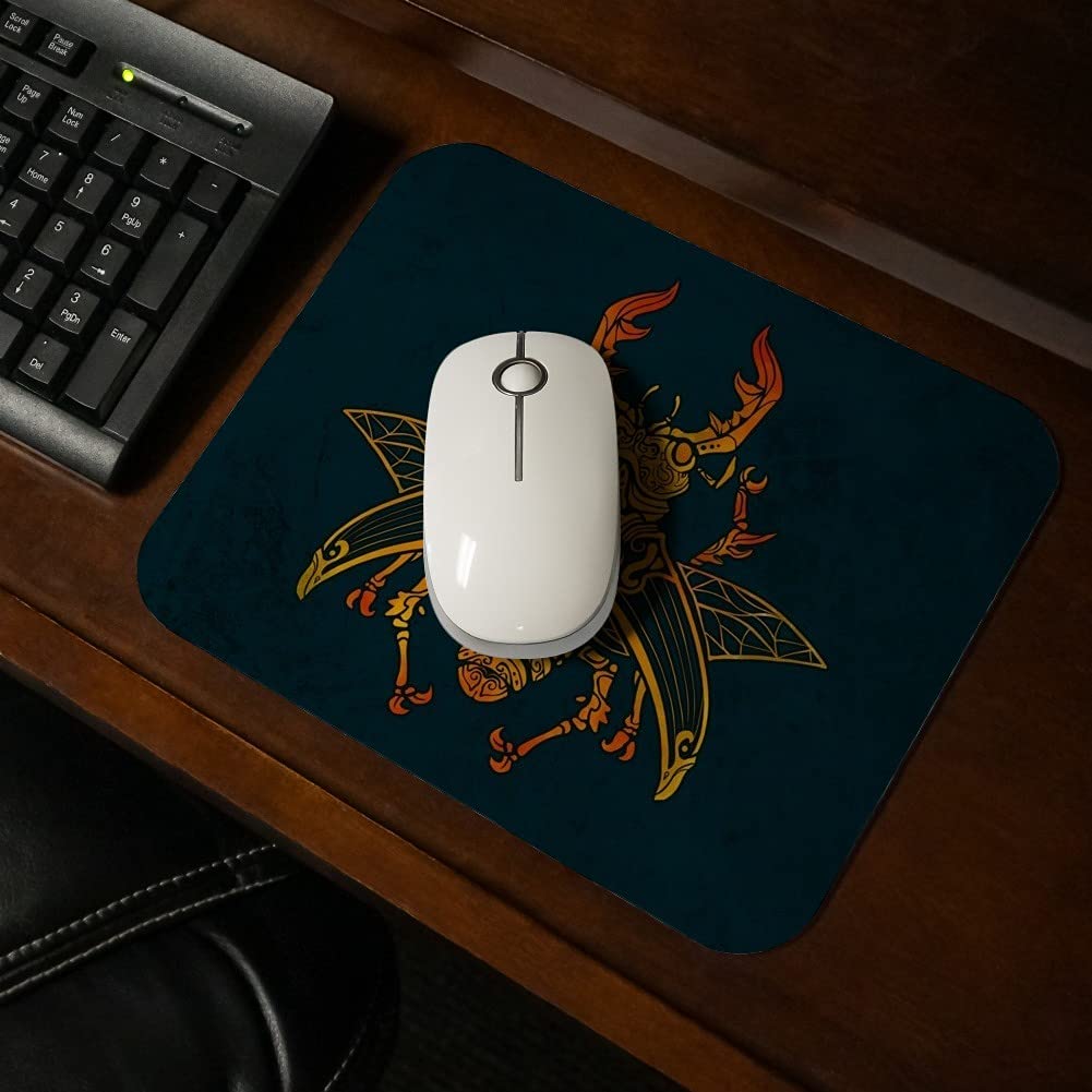 Steampunk Stag Beetle Gaming Mouse Pad - Ultra Thin Non-Slip Rubber Base - Perfect for Office, Gaming & Graphic Design (8.7