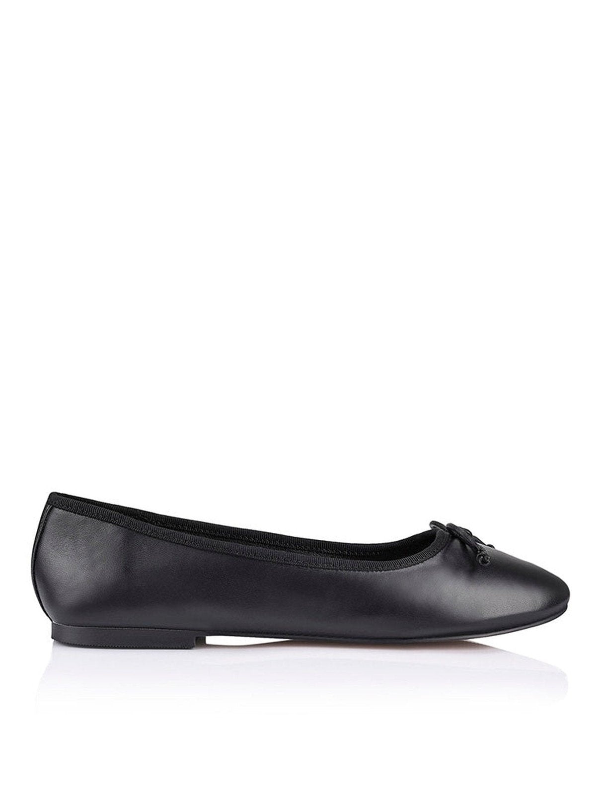 Black Leather Ballet Flats for Women - Comfortable & Stylish Shoes for Work, Casual Wear & Dance