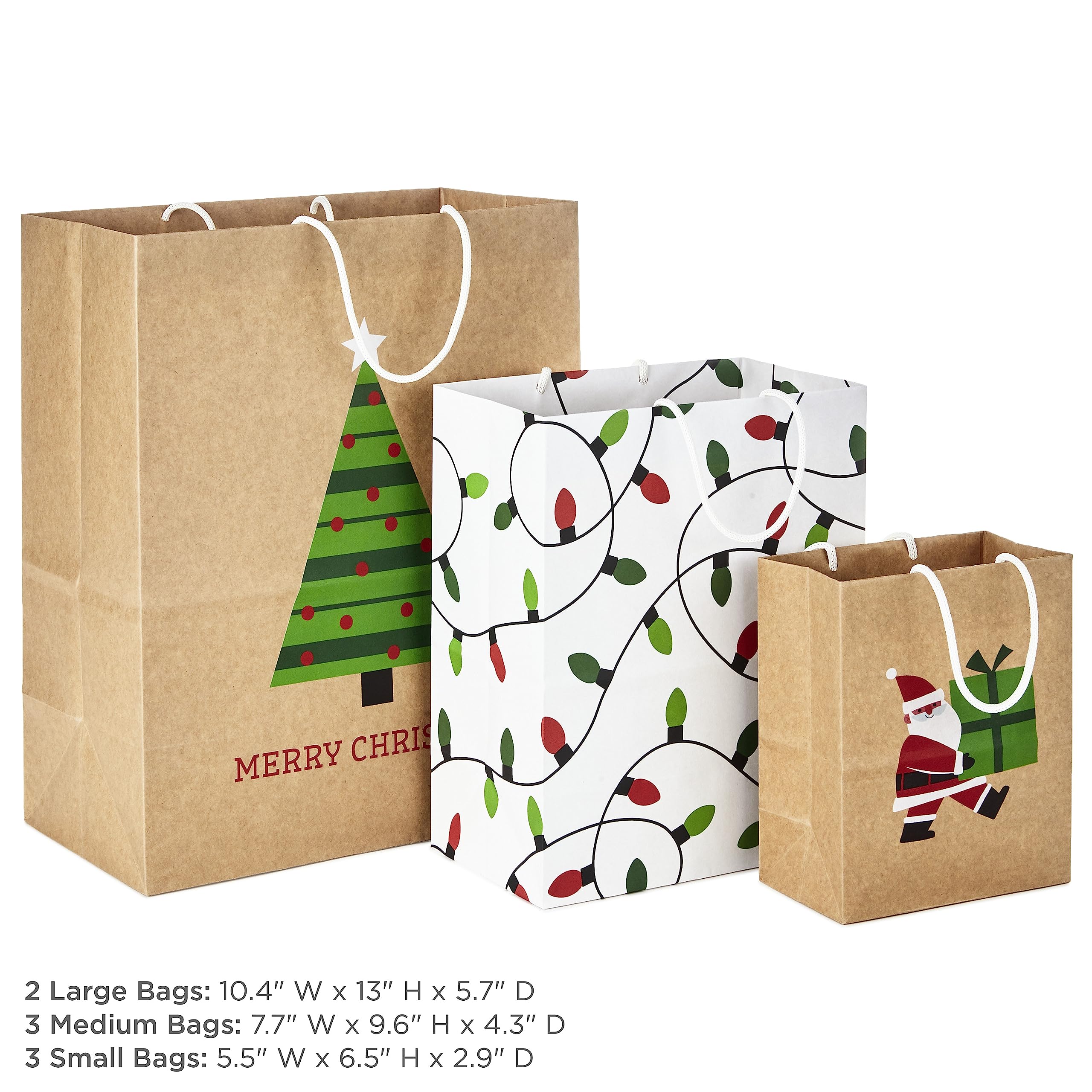 Hallmark Christmas Gift Bags for Kids - 8 Pack (3 Small 6
