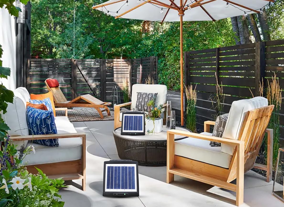 Solar AA & AAA Rechargeable Batteries Charger with 2W Solar Panel - Portable NiMH/NiCD Battery Charger for 1.2V & 9V Batteries - Ideal for Camping, Emergency Power & Outdoor Adventures