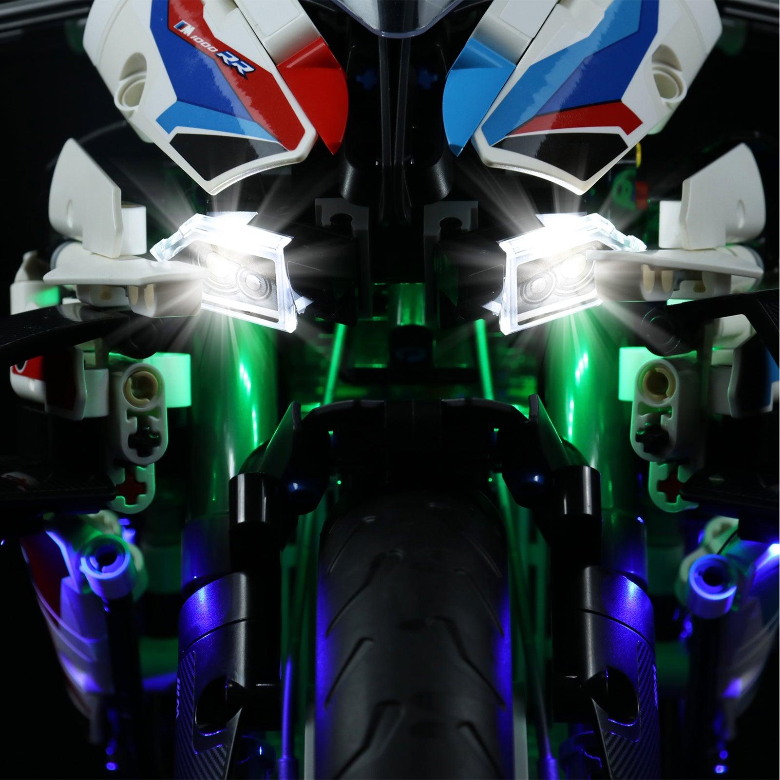 LEGO Technic BMW M 1000 RR 42130 Light Kit - Compatible with Motorcycle Building Set - Enhance Your Model with Realistic LED Lights for Night Display & Collection Showcase