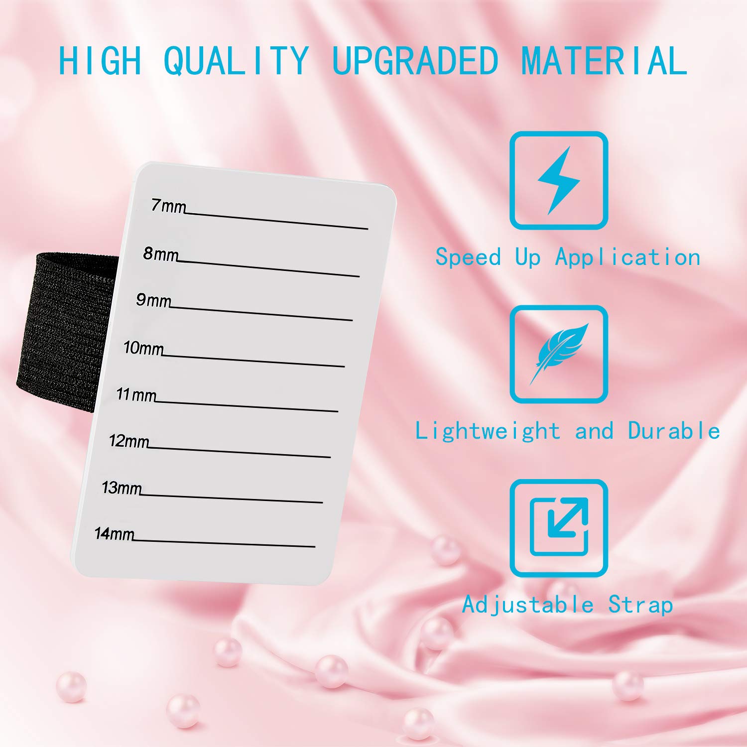 Professional 4-Piece Eyelash Extension Hand Pallet Tray Set with Adjustable Wrist Strap - 7-14mm Lash Holder Strip Palette - Perfect for Lash Artists & Salon Professionals - Ideal for Eyelash Extensions, Volume Lashes & Classic Lash Application