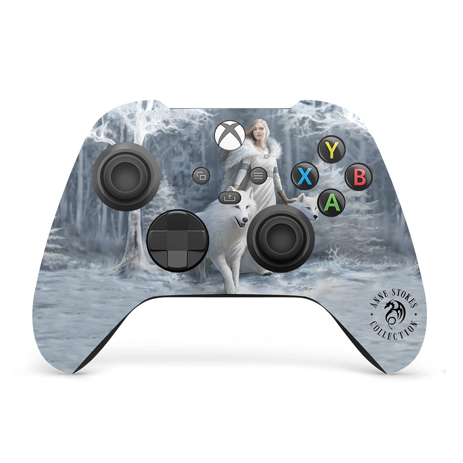 Official Anne Stokes Winter Guardian Art Vinyl Skin Sticker Decal for Xbox Series X Console & Controller Bundle - Gaming Accessories for Enhanced Protection & Style