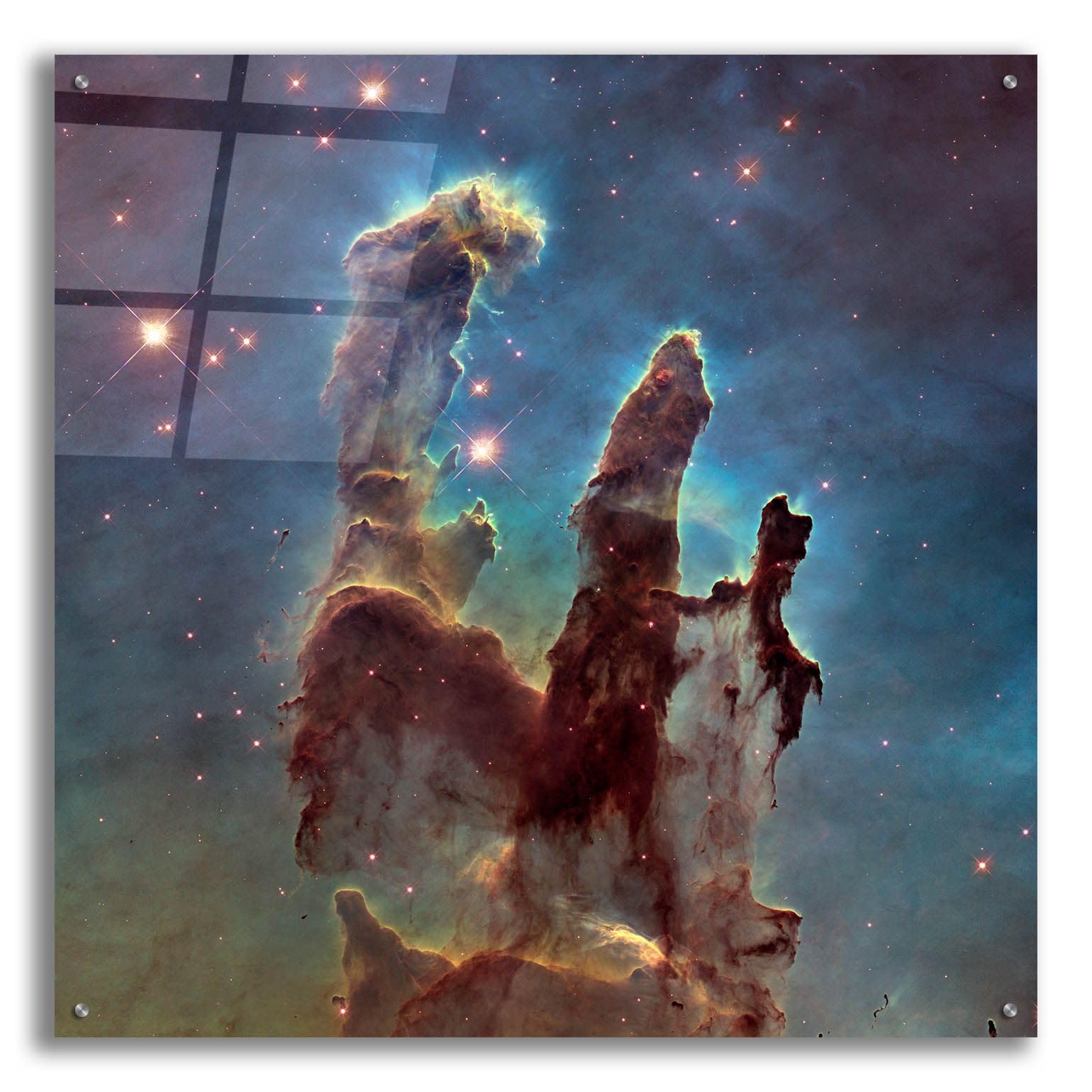 Stunning 'Eagle Nebula' Acrylic Glass Wall Art - 36x36 Inches Space-Themed Home Decor for Living Room, Bedroom & Office