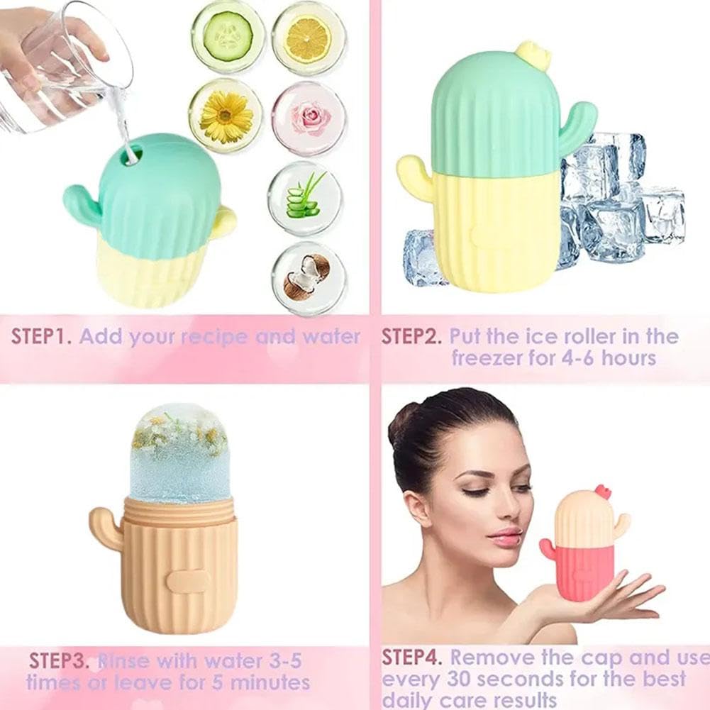 TPALPKT Ice Roller for Face & Neck - Cooling Massage Tool for Puffiness Relief, Reusable Silicone Ice Cube Roller for Eyes & Skin Care | Reduce Swelling, Soothe Skin | Perfect for Morning Routine & Post-Workout Recovery
