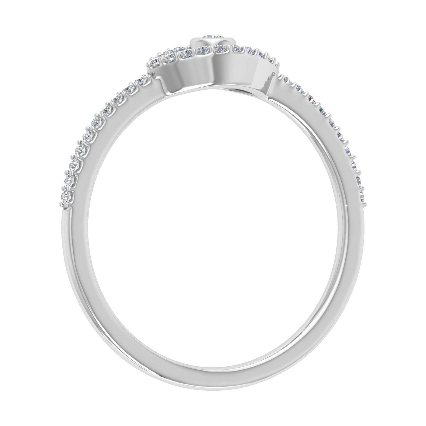 1/10 Carat Evil Eye Diamond Ring in 10K Solid Gold - Protection Jewelry for Women, Dainty Stackable Ring for Everyday Wear, Gift for Her