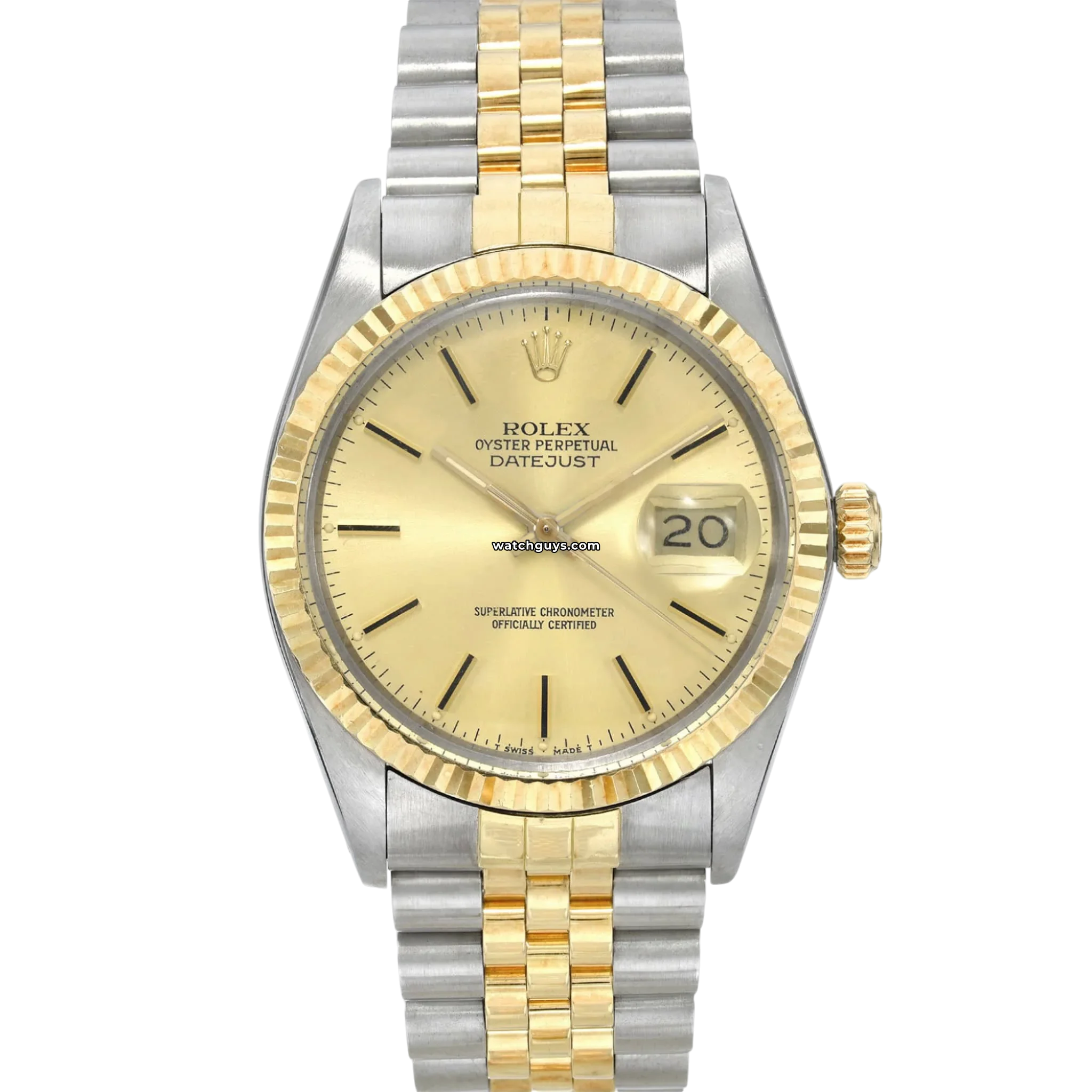 Rolex Datejust 16013 Two-Tone Champagne Dial Men's Watch - Luxury Timepiece for Business & Formal Occasions