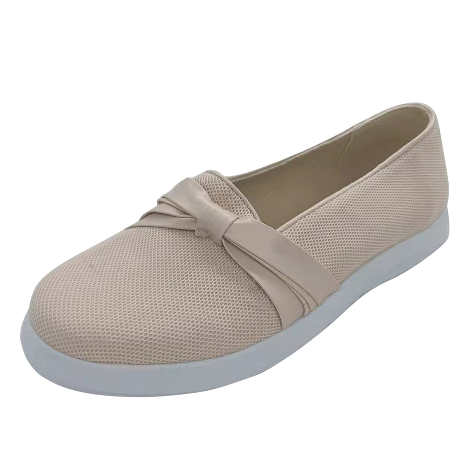 Women's Casual Flat Shoes with Bow - Comfortable & Fashionable Slip-On Sneakers for Everyday Wear, Walking, and Office Use