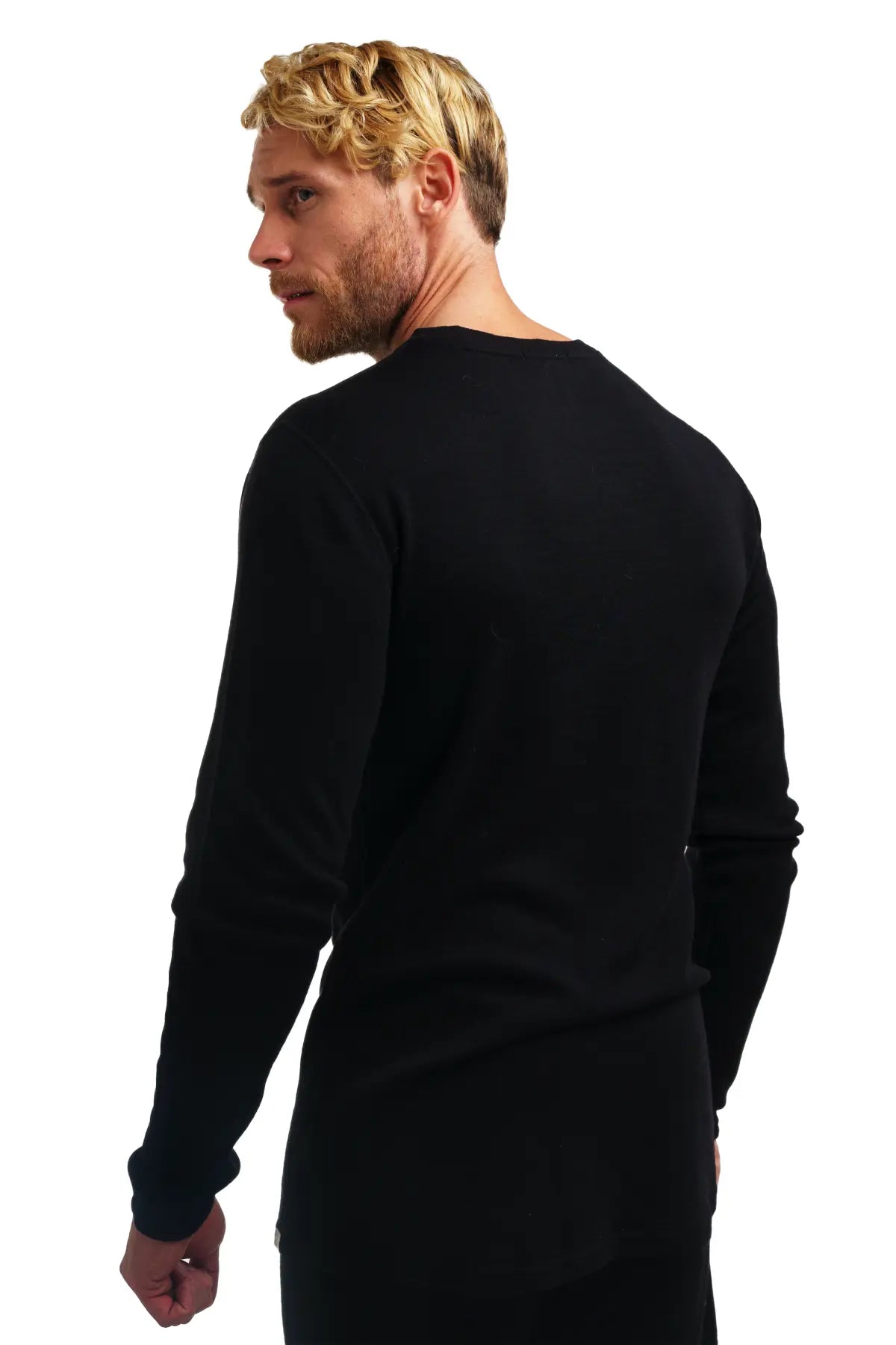 Premium Men's Merino Wool 250 Long Sleeve Base Layer Shirt - Black - Warm & Breathable for Hiking, Skiing & Winter Outdoor Activities