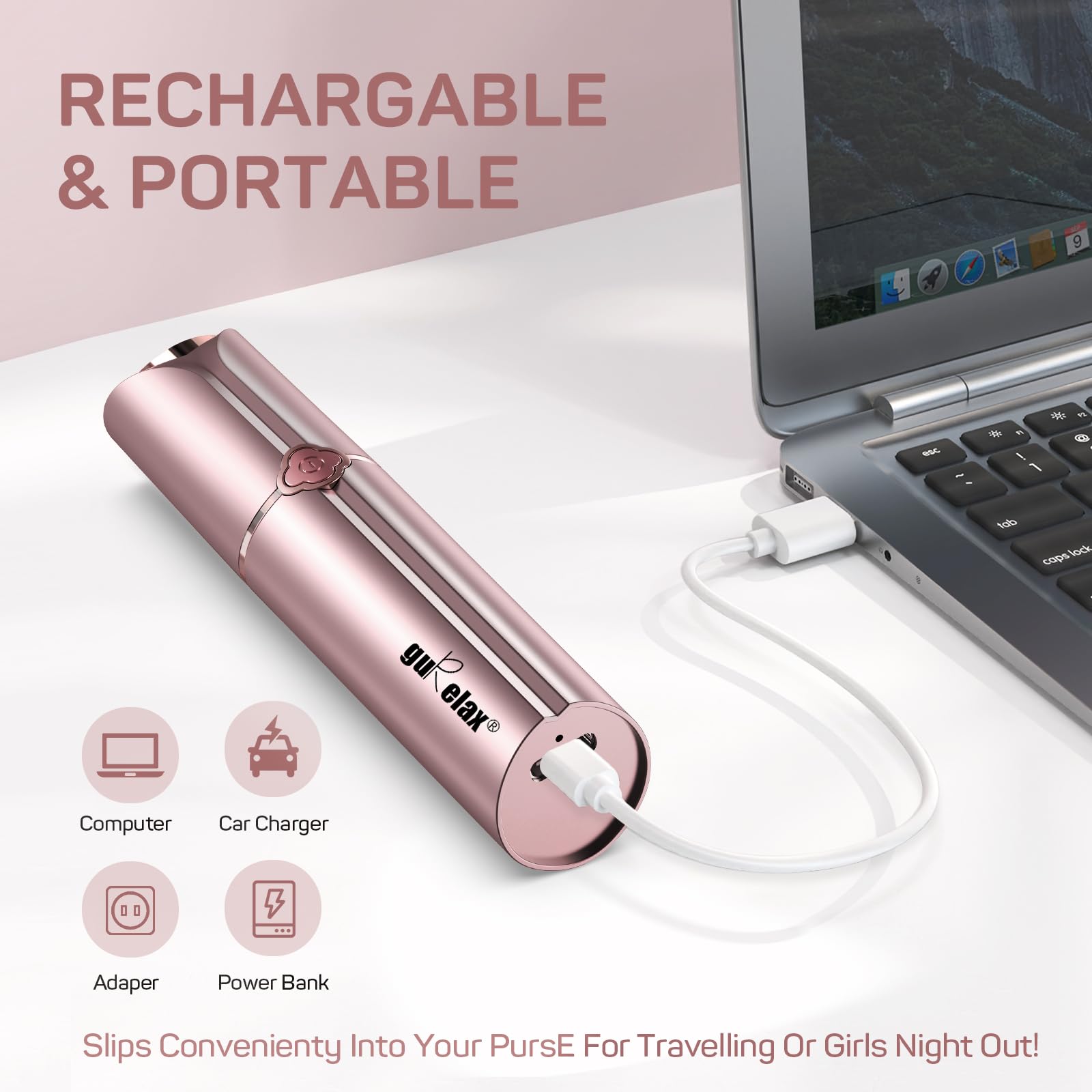 USB Rechargeable Painless Facial Hair Remover for Women - Pain-Free Hair Removal Device with LED Light for Peach Fuzz, Fine Hair, Chin, Cheek & Upper Lip | Includes Flannel Bag | Perfect for At-Home Salon Experience & Travel
