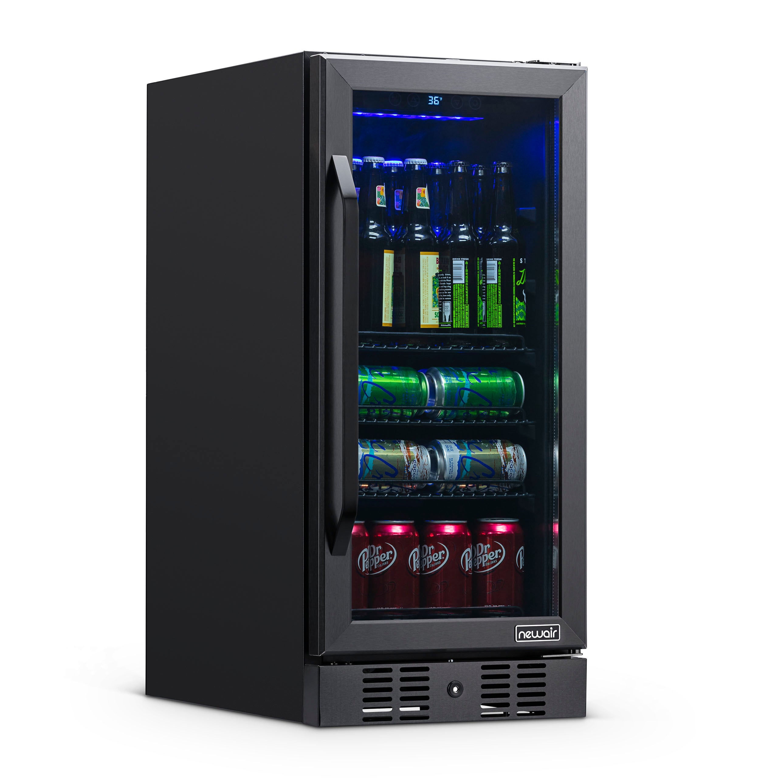 Newair® 96 Can Built-In Black Beverage Refrigerator - Perfect for Home Bars, Offices, and Entertaining Spaces