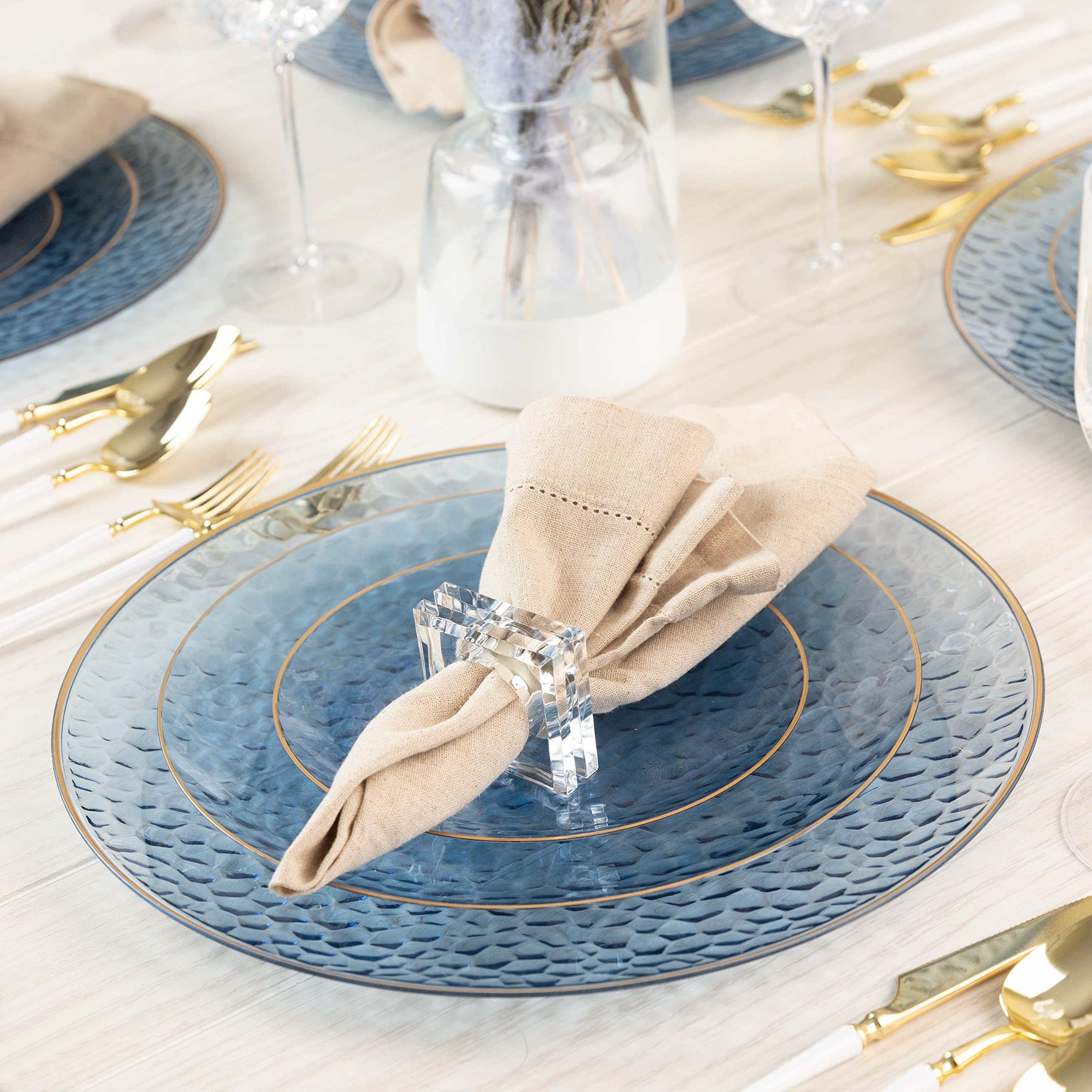 Premium 64-Piece Plastic Dinnerware Set - 32 Elegant 7